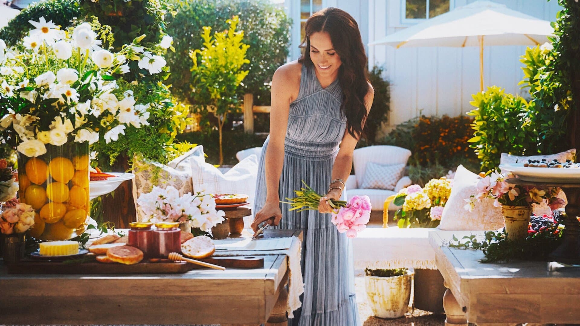 With Love, Meghan backdrop